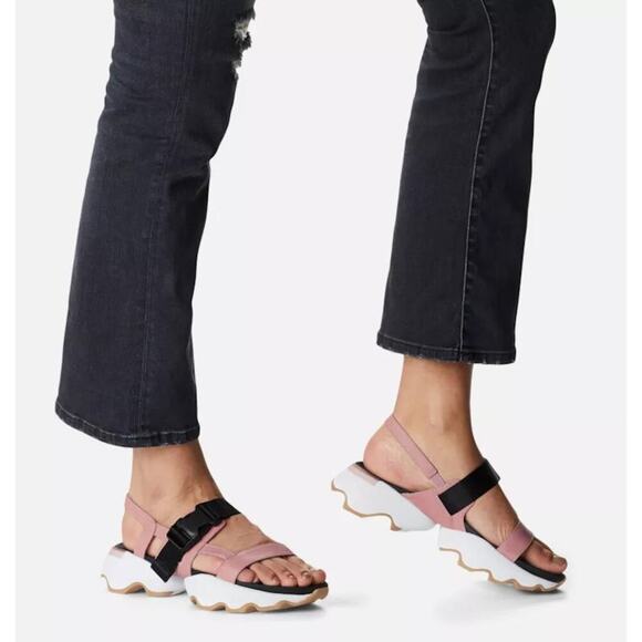 Sorel Kinetic Impact Slingback Blush Pink Women's Wedge Sandals Size 8.5 NEW - Picture 1 of 10